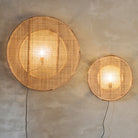 Rattan Wall Lamp - Japanese Bamboo Wood Sconce For Vintage Home Decor Wall Lamp