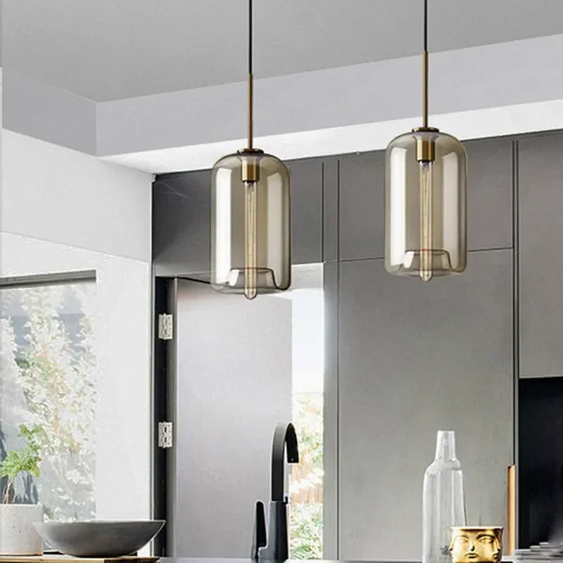 Nordic Glass Led Pendant Light - Versatile Single/Multi Head Chandelier For Home Decor Lights