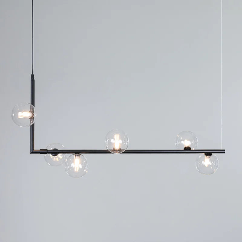 Sleek Linear Chandelier For Modern Dining Tables And Bars - Minimalist Pendant Lighting Fixture