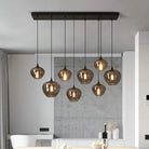 Smoky Grey Led Pendant Lights - Nordic Glass Chandelier For Dining Living Room Kitchen And Bar