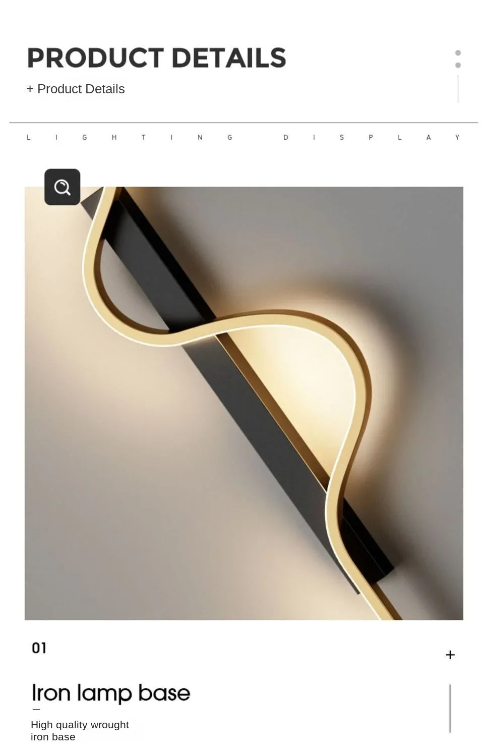 Dlight Decor Black Modern LED Wall Light Fixture