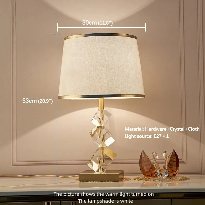 Contemporary Crystal Led Table Lamp - Vintage Elegance For Bedroom And Living Room Decor