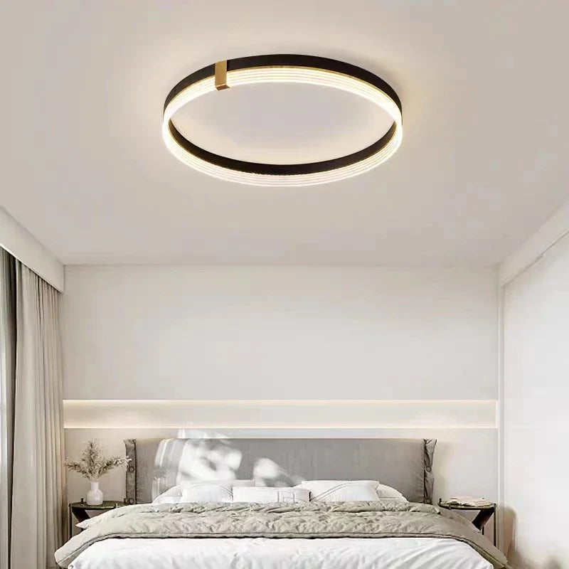 Modern Minimalist Led Bedroom Ceiling Lamp - Round Lights With Remote Control For Home Indoor