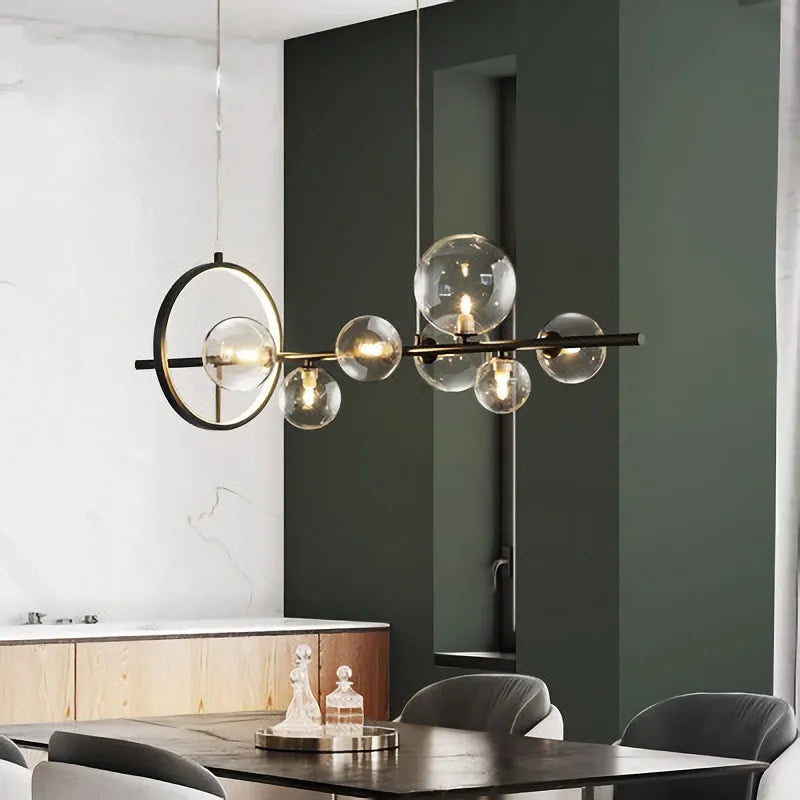 Contemporary Led Glass Ball Pendant Lamps - Elegant Lighting For Dining Kitchen And Home Decor