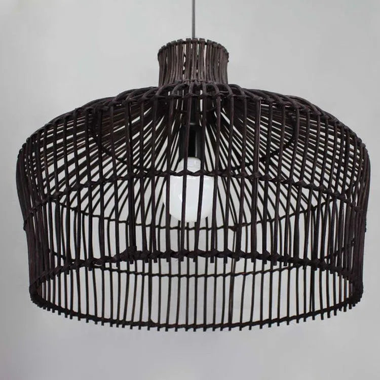 Chinoiserie Rattan Pendant Light - Vintage Double - Layer Design For Kitchen Dining And Hotel Decor