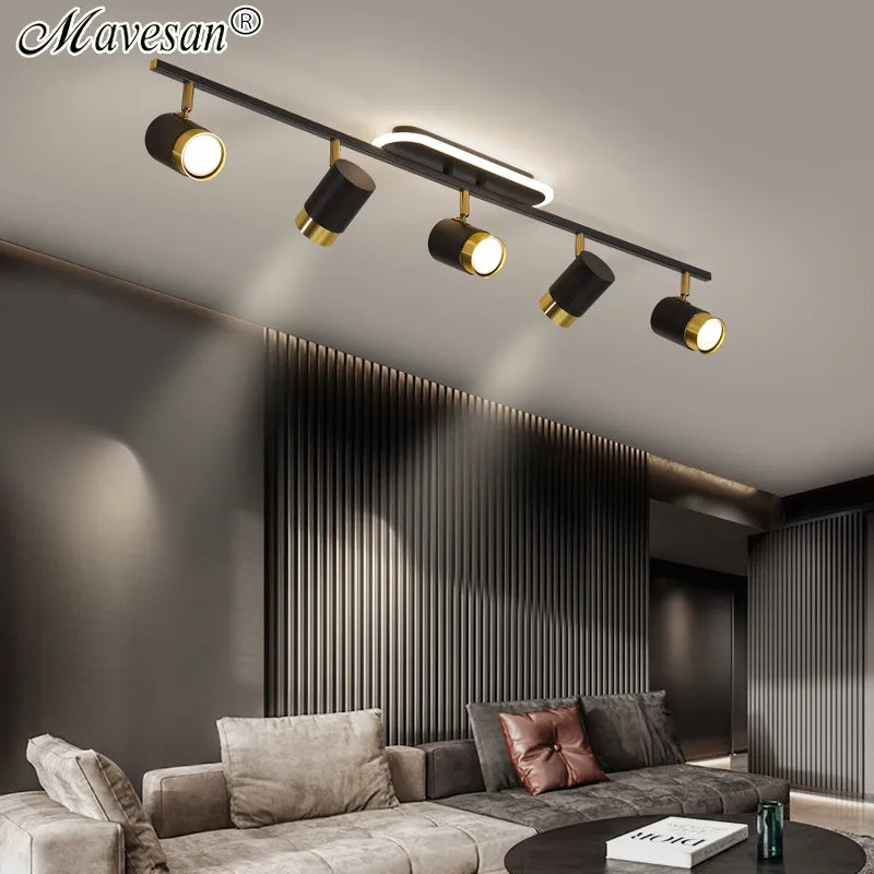 Corridor Led Chandelier With Spotlights - Nordic Strip Ceiling Lamp Perfect For Living Room Bedroom