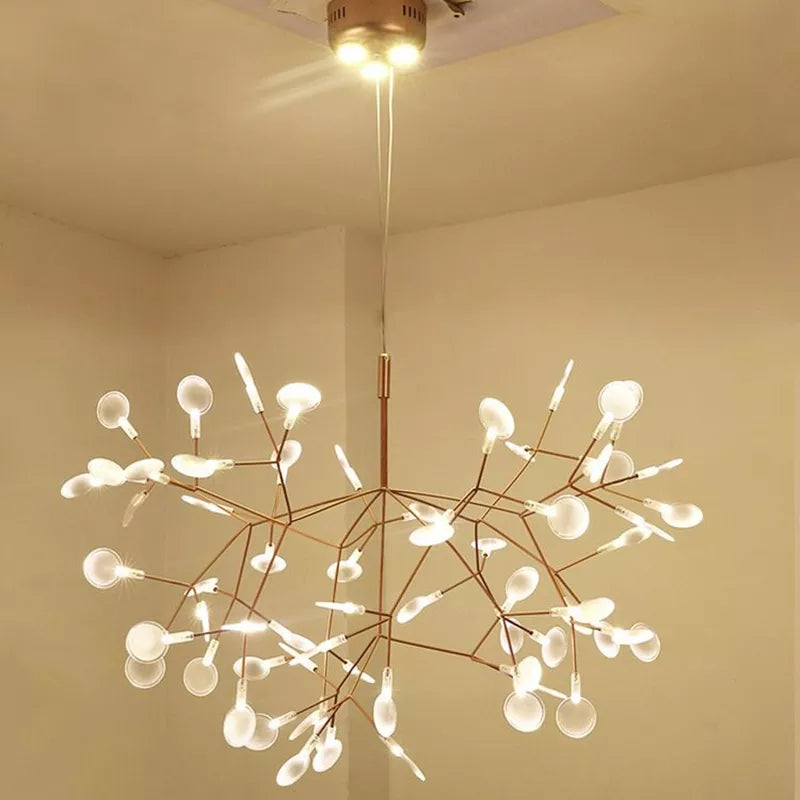 Modern Firefly Led Chandelier - Stylish Acrylic Industrial Pendant Light For Living Dining And