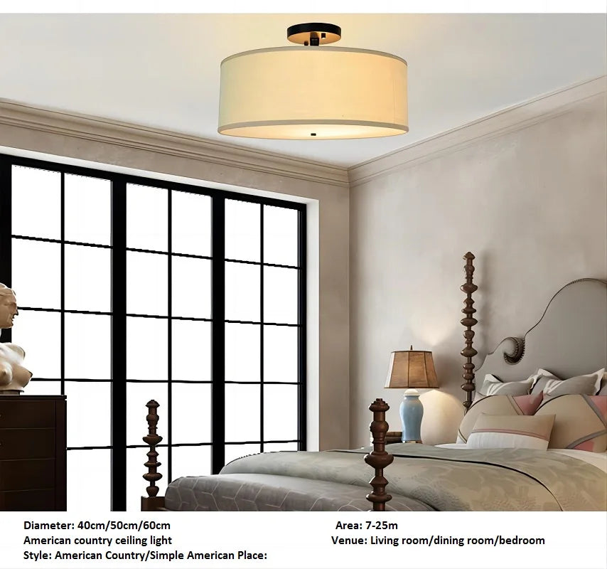 Chic American Country Fabric Led Ceiling Lights - Versatile Lighting For Modern Interiors Ceiling