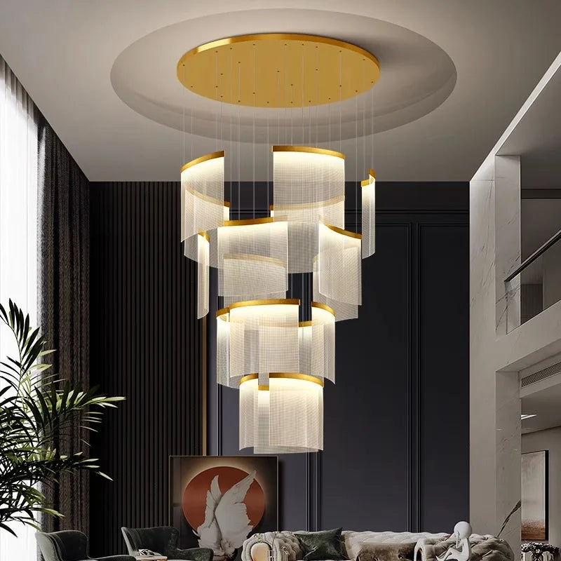 Chic Nordic Stair Chandelier - Versatile Pendant And Ceiling Lights For Living Dining Rooms