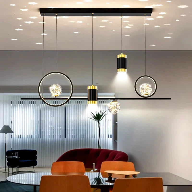 Modern Pendant Chandelier For Dining Room - Stylish Ceiling Hanging Light Fixture Indoor Decor