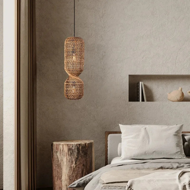 Chinoiserie Knob Rattan Pendant Light - Vintage - Inspired Creative Lighting For Living Rooms