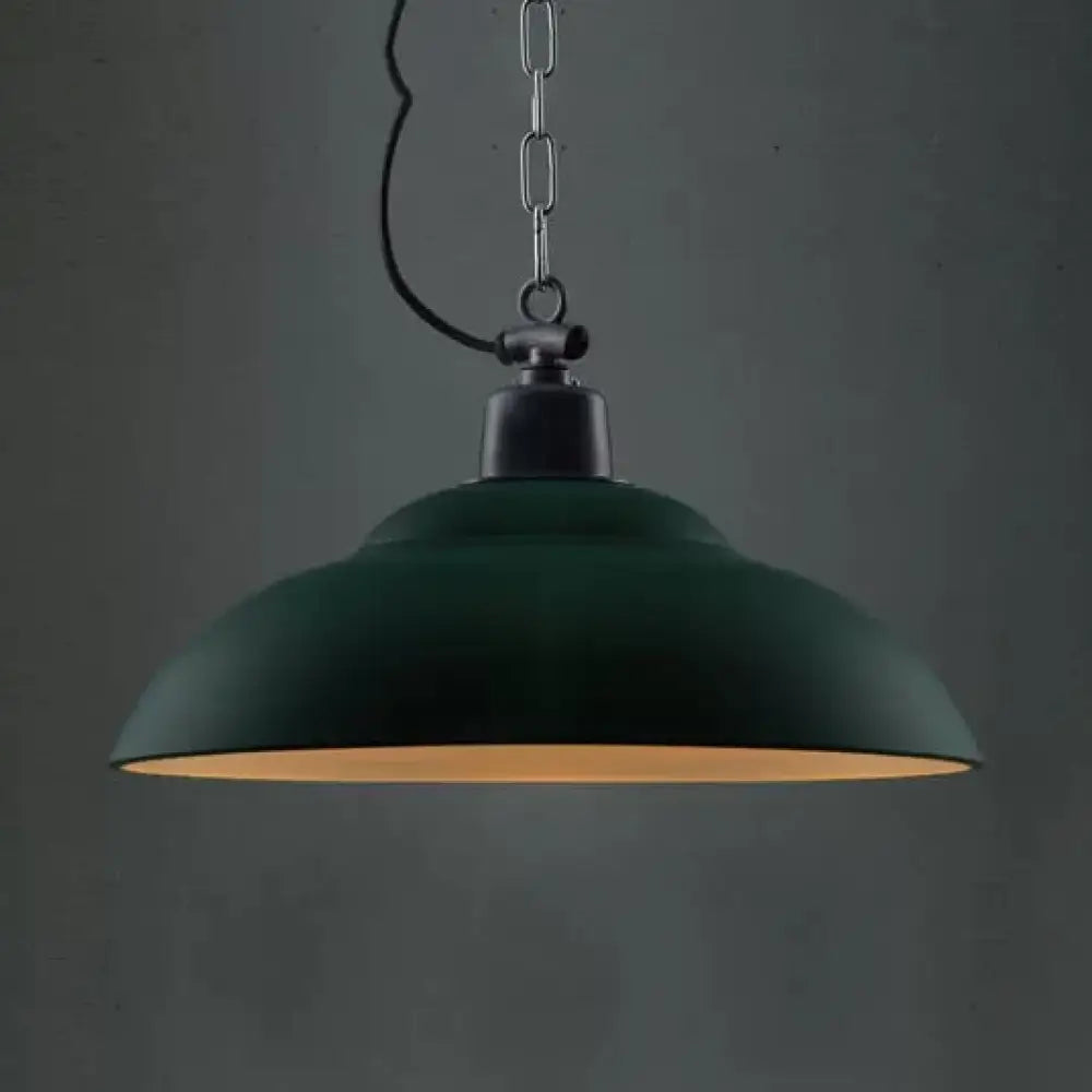 Adalynn Industrial Pendant: Dual Shades & Vintage Charm (Black Green Pendant Lighting