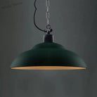 Adalynn Industrial Pendant: Dual Shades & Vintage Charm (Black Green Pendant Lighting