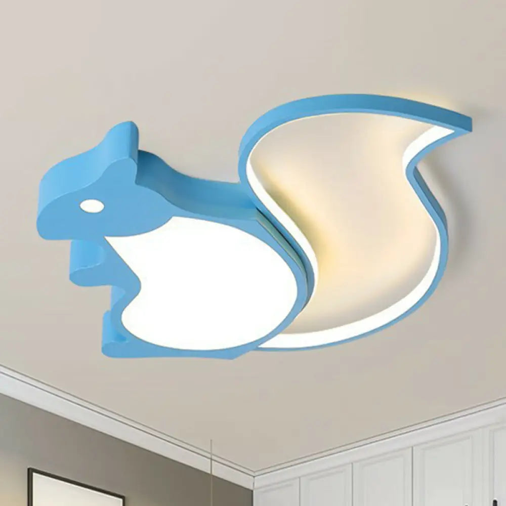 Adorable Squirrel Lights Up Your Child’s Room Blue / White Ceiling Light