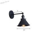 Alice - Industrial Black And Brass Flared Sconce Wall Lamp