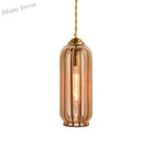 Alice’s Amber Glass Industrial Pendant Light - Capsule/Dome Design For Dining Room Lighting