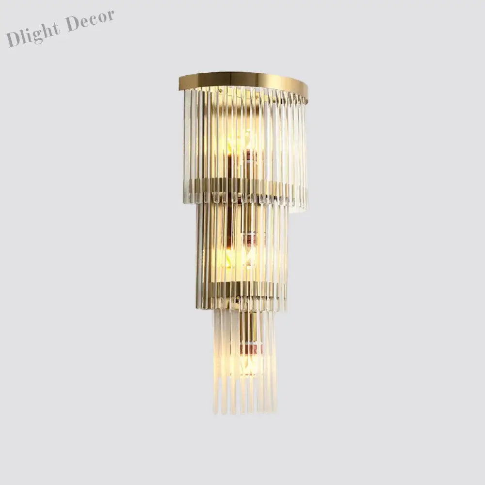 Alivia Elegance Meets Sparkling Brilliance: The Gold Crystal Wall Sconce (1 - 3 Lights) Wall Light