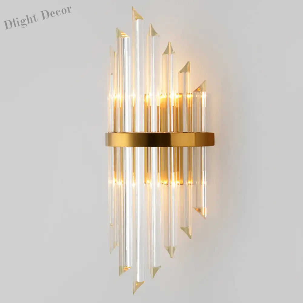 Alivia Elegance Meets Sparkling Brilliance: The Gold Crystal Wall Sconce (1 - 3 Lights) Wall Light