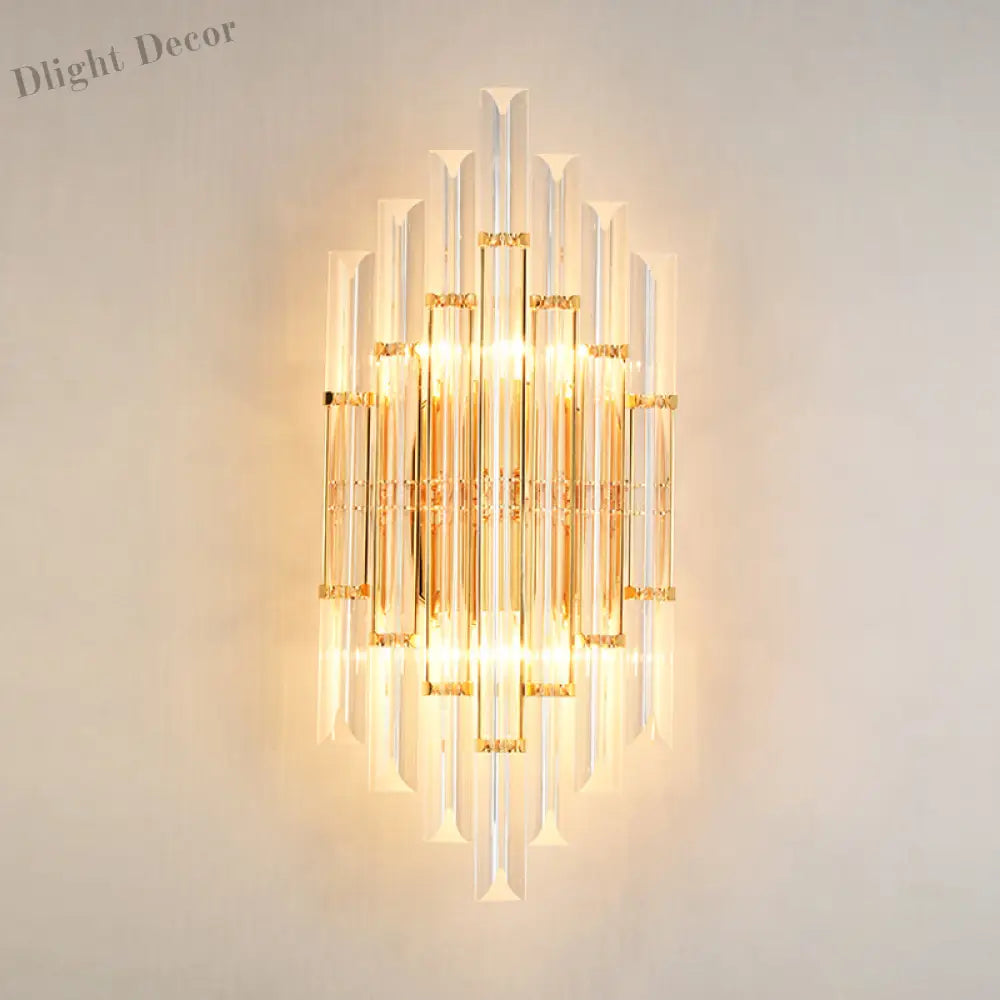 Alivia Elegance Meets Sparkling Brilliance: The Gold Crystal Wall Sconce (1 - 3 Lights) Wall Light