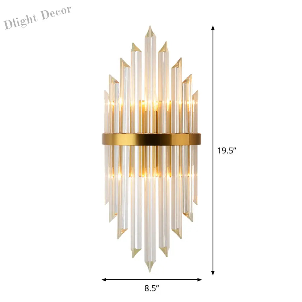 Alivia Elegance Meets Sparkling Brilliance: The Gold Crystal Wall Sconce (1 - 3 Lights) Wall Light