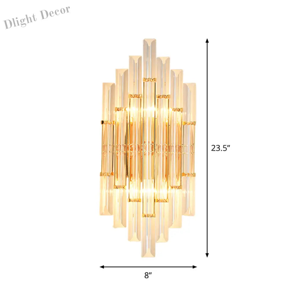 Alivia Elegance Meets Sparkling Brilliance: The Gold Crystal Wall Sconce (1 - 3 Lights) Wall Light