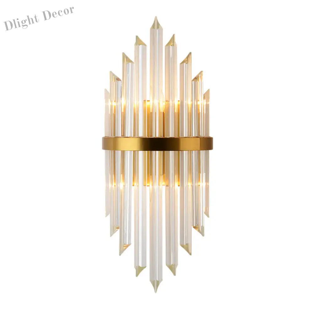 Alivia Elegance Meets Sparkling Brilliance: The Gold Crystal Wall Sconce (1 - 3 Lights) Wall Light