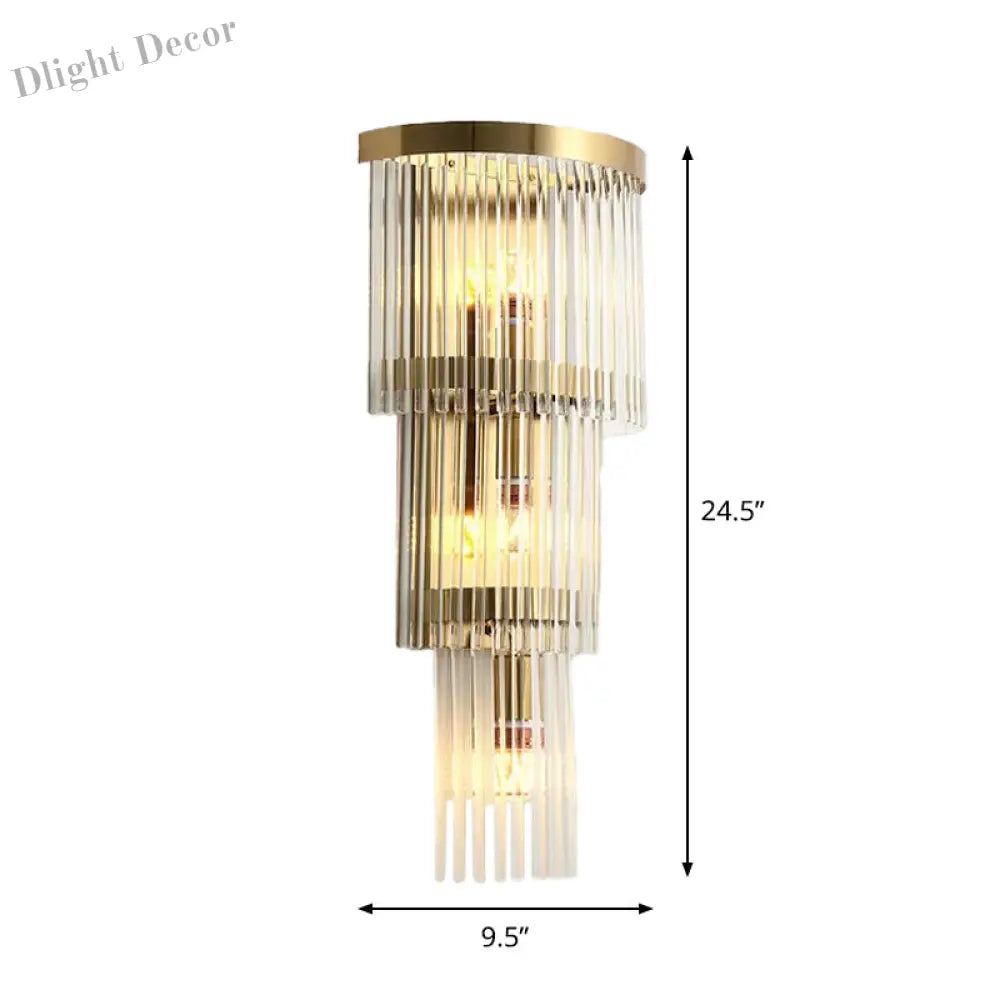 Alivia Elegance Meets Sparkling Brilliance: The Gold Crystal Wall Sconce (1 - 3 Lights) Wall Light