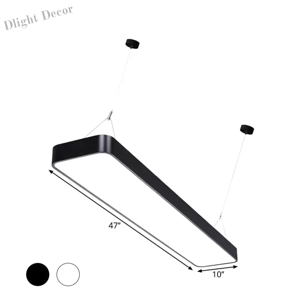 Amelia’s Elegant Rectangle Pendant: Modern Illumination In Black & White Pendant Lights