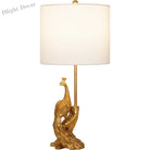 American Retro Peacock Led Table Lamp - Elegant Decorative Desk For Bedroom Office And Hotel