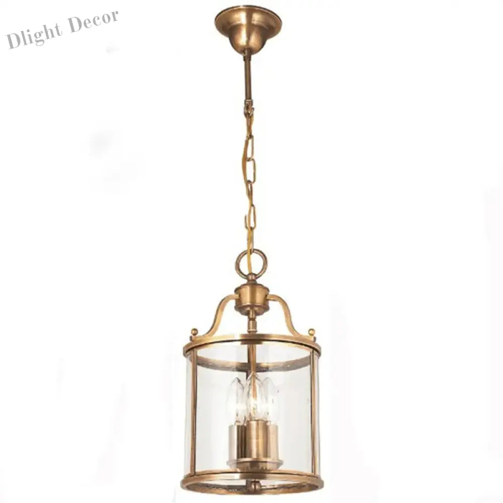 American Vintage Copper Chandelier - Solder Glass Birdcage Design For Hotel Lobbies Aisles