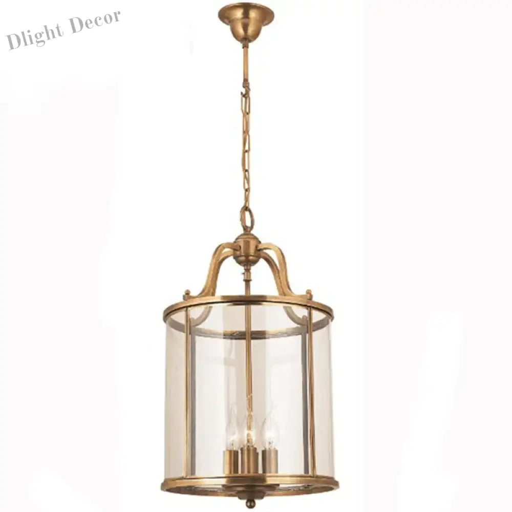 American Vintage Copper Chandelier - Solder Glass Birdcage Design For Hotel Lobbies Aisles