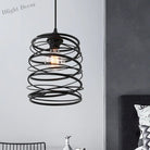 Amy Modern Black Pendant - Industrial Swirl Design Lighting