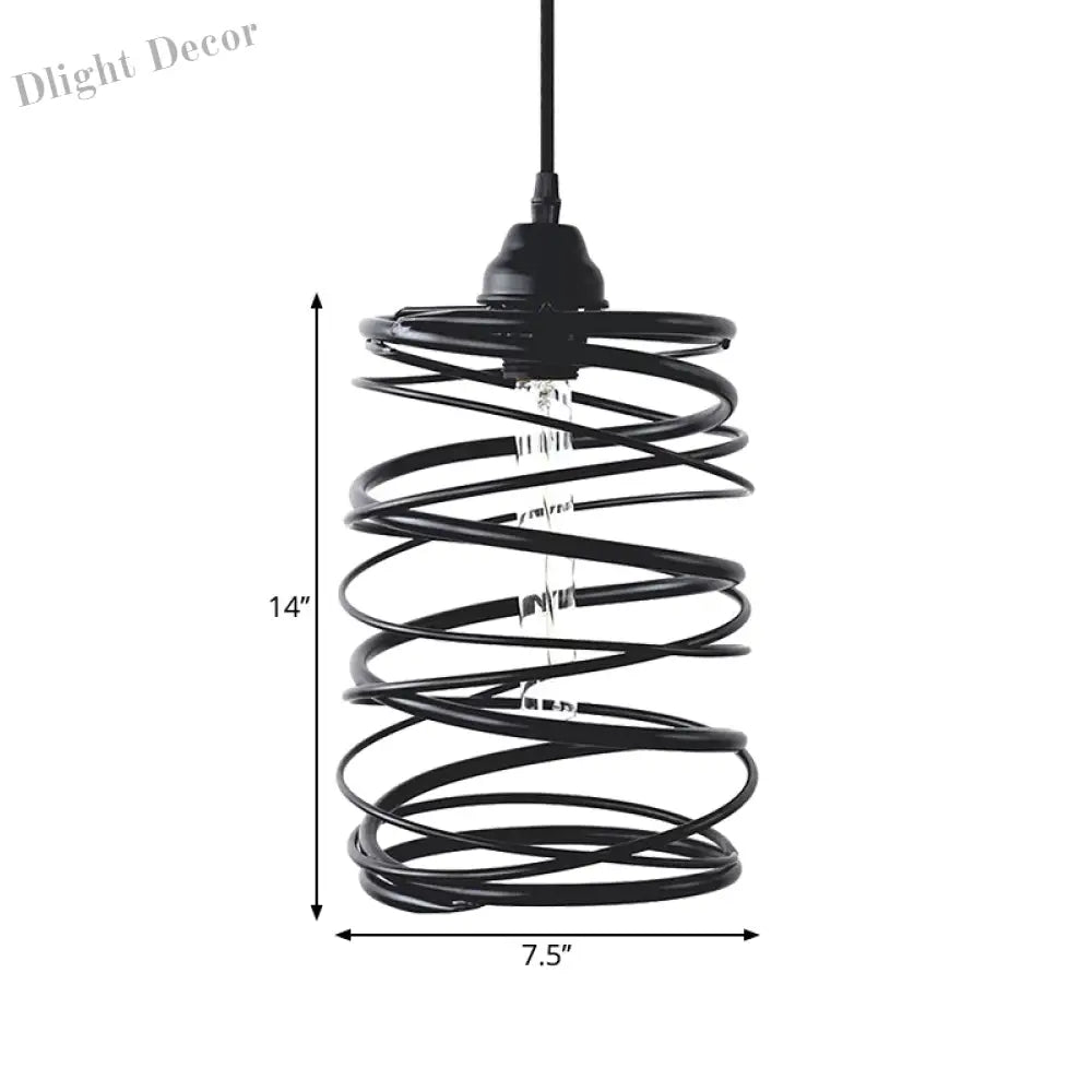 Amy Modern Black Pendant - Industrial Swirl Design Lighting