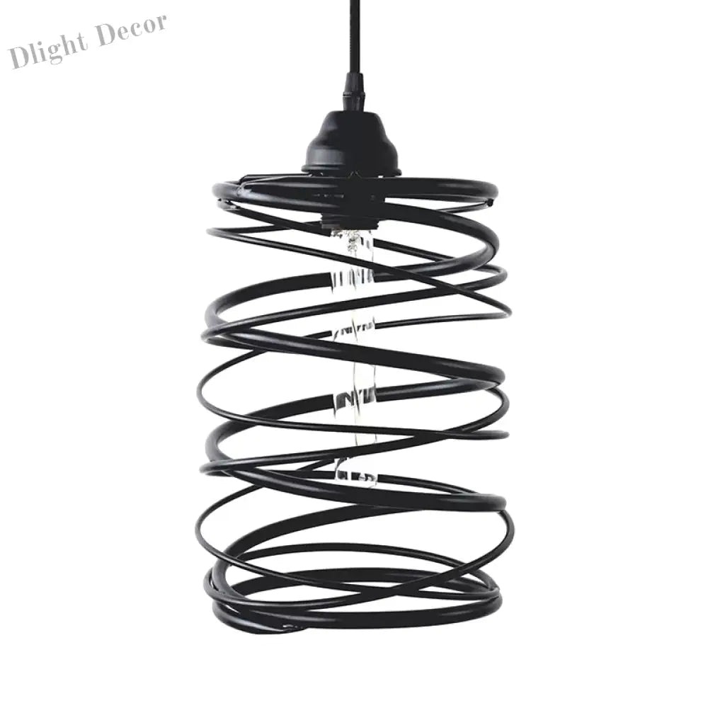 Amy Modern Black Pendant - Industrial Swirl Design Lighting