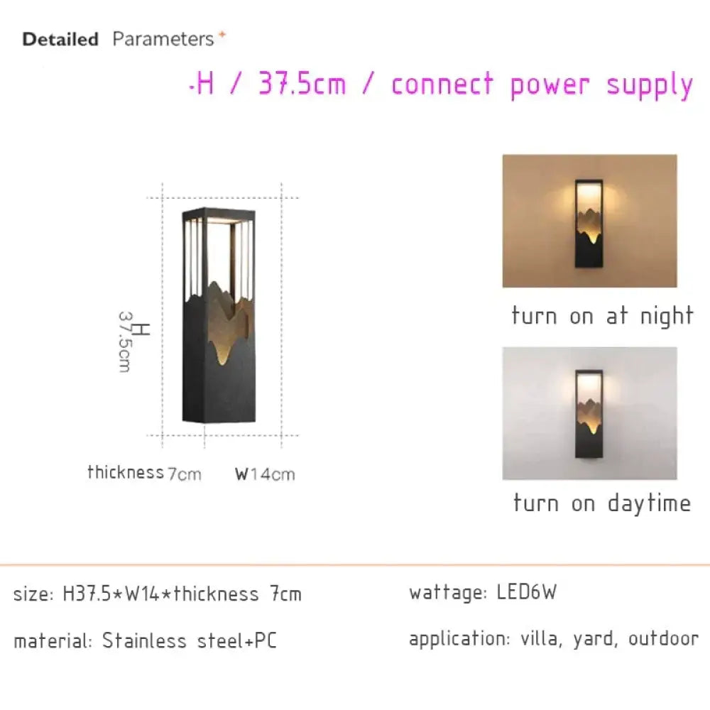 Anaïs’s Waterproof Solar Led Outdoor Light - Chic Garden And Street Lamps H37.5Cm Power Supply Wall