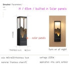 Anaïs’s Waterproof Solar Led Outdoor Light - Chic Garden And Street Lamps H65Cm Solar Panel B Wall