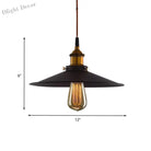 Andrea Metal Pendant Light With Pulley - Black Flare Design For Living Room