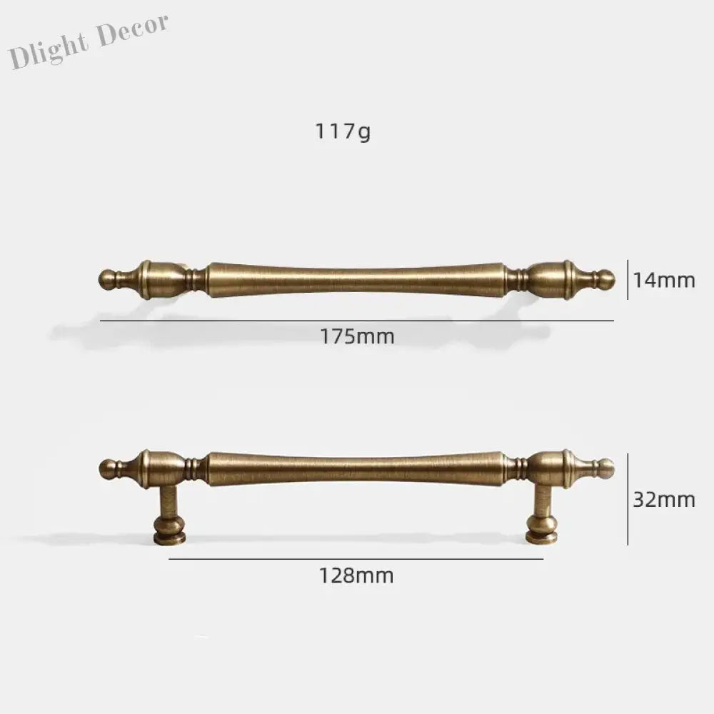Antique American Brass Cabinet Handle – Bronzed Wardrobe Pull Bar and Drawer Knob 175mm bar Handles