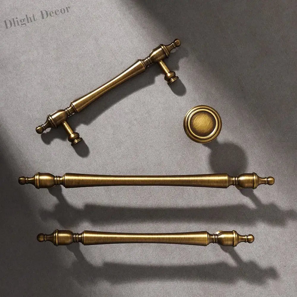 Antique American Brass Cabinet Handle – Bronzed Wardrobe Pull Bar and Drawer Knob Handles