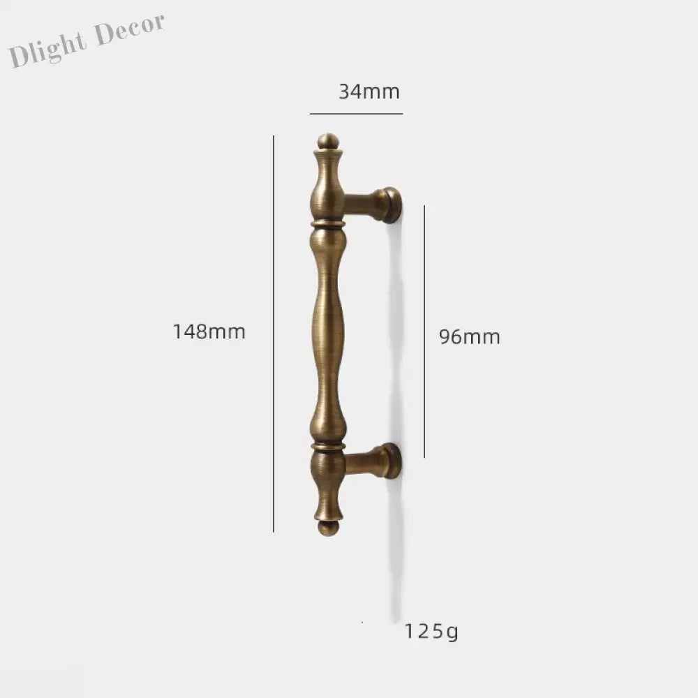 Antique Brass Furniture Cabinet Handle – American Vintage Wardrobe Knob and Drawer Pull 148mm bar Handles