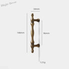 Antique Brass Furniture Cabinet Handle – American Vintage Wardrobe Knob and Drawer Pull 148mm bar Handles
