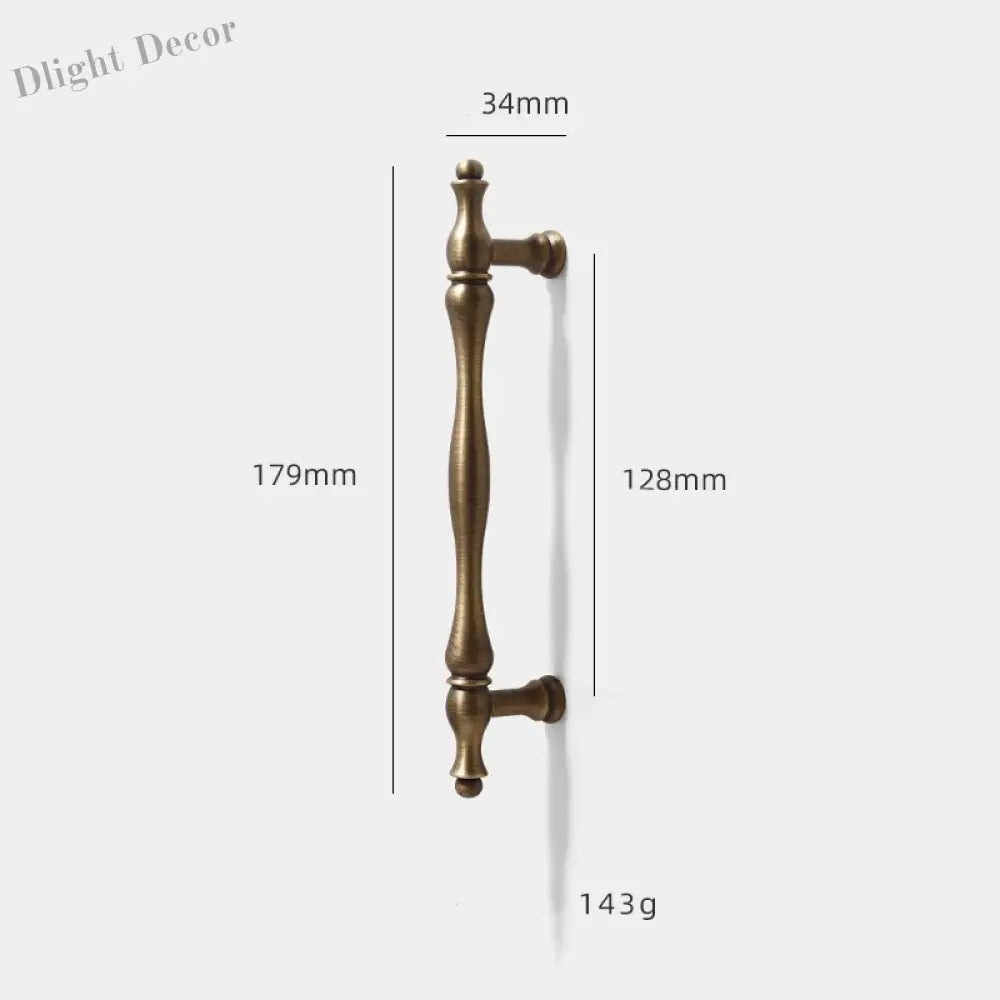 Antique Brass Furniture Cabinet Handle – American Vintage Wardrobe Knob and Drawer Pull 179mm bar Handles