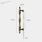 Antique Brass Furniture Cabinet Handle – American Vintage Wardrobe Knob and Drawer Pull 179mm bar Handles