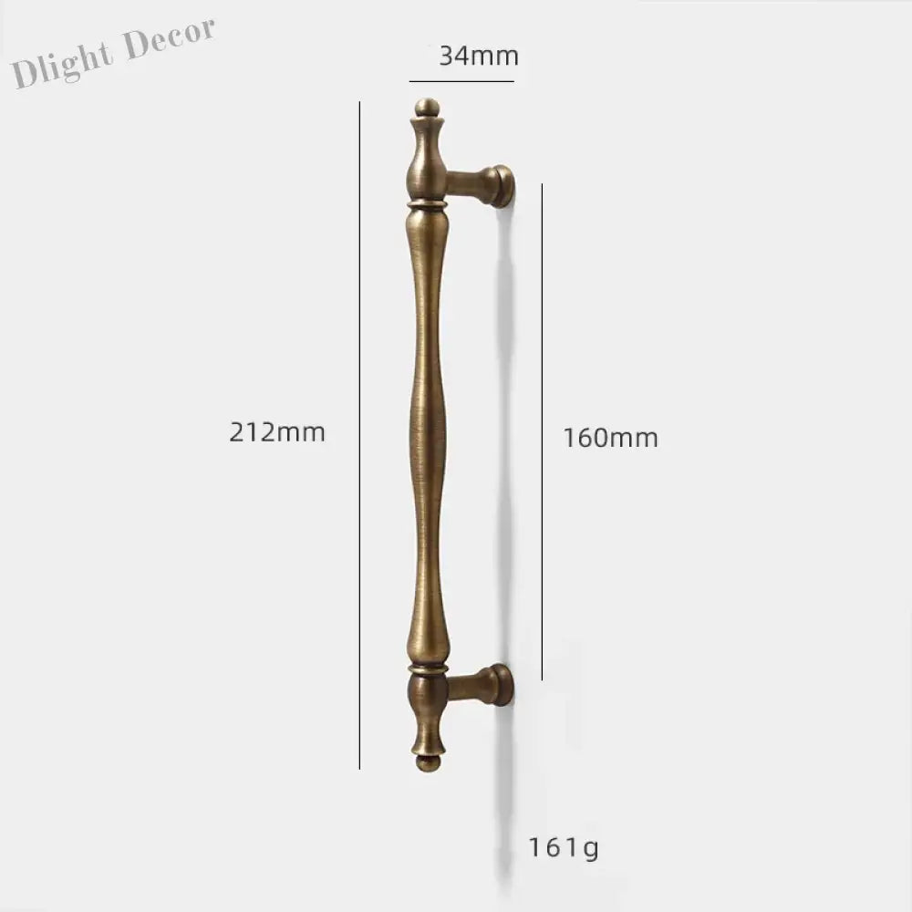 Antique Brass Furniture Cabinet Handle – American Vintage Wardrobe Knob and Drawer Pull 212mm bar Handles