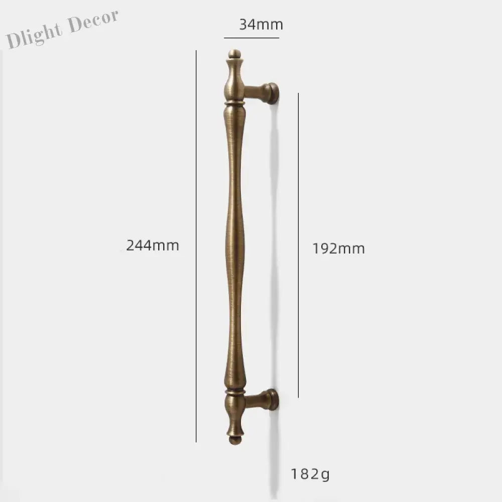 Antique Brass Furniture Cabinet Handle – American Vintage Wardrobe Knob and Drawer Pull 244mm bar Handles