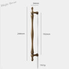 Antique Brass Furniture Cabinet Handle – American Vintage Wardrobe Knob and Drawer Pull 244mm bar Handles