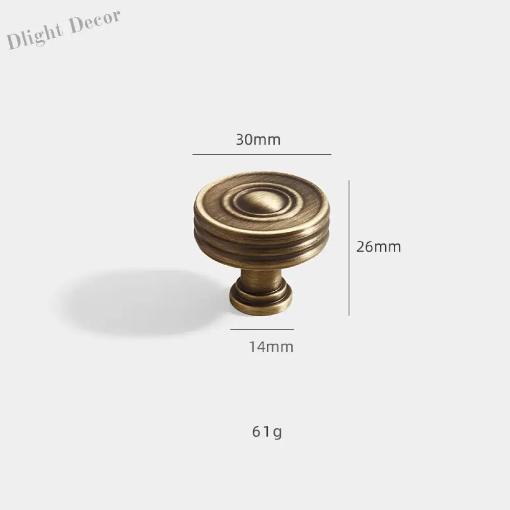 Antique Brass Furniture Cabinet Handle – American Vintage Wardrobe Knob and Drawer Pull 30mm knob Handles
