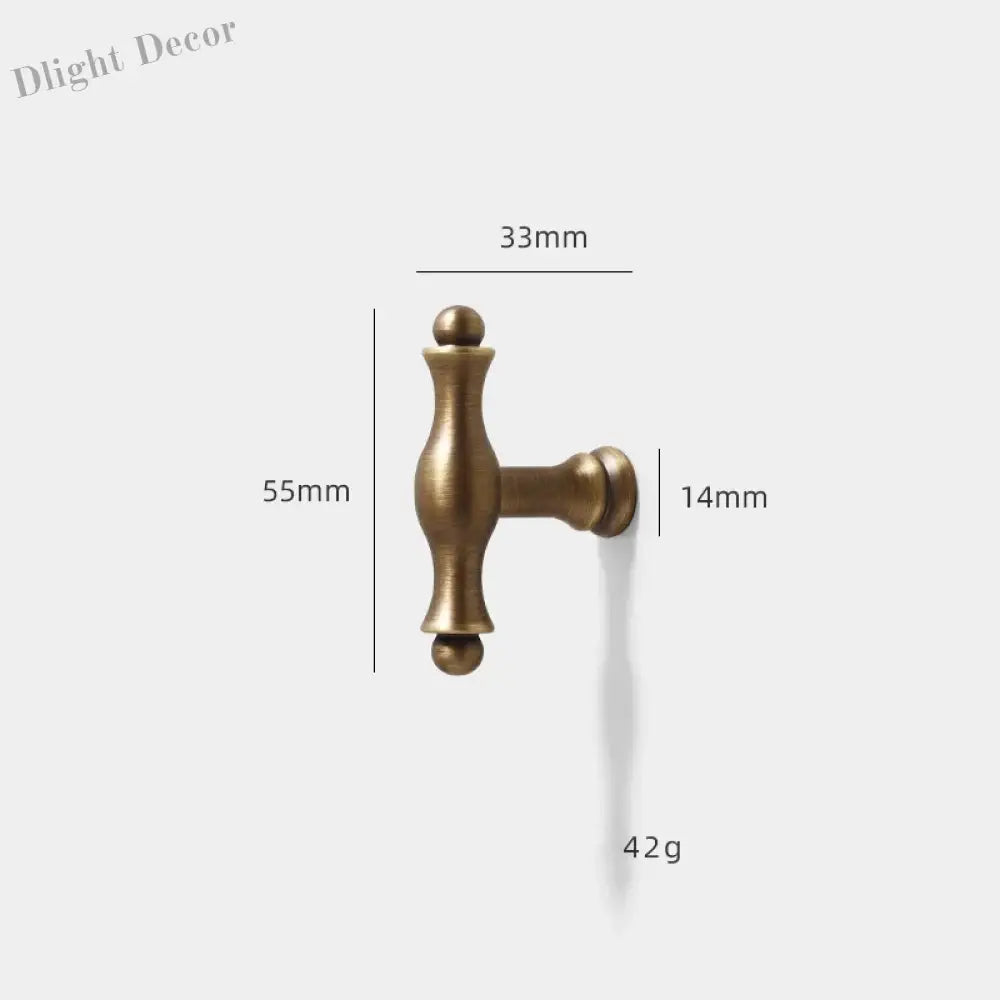Antique Brass Furniture Cabinet Handle – American Vintage Wardrobe Knob and Drawer Pull 50mm bar Handles