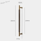 Antique Brass Furniture Handles – Bronze Plated Cabinet Pulls and Wardrobe Bar Knobs 260mm Handles