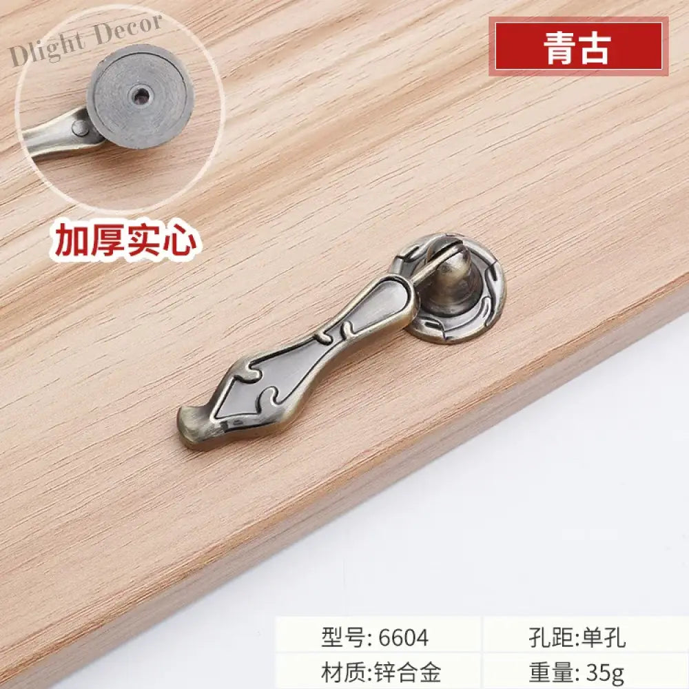 Antique Bronze Cabinet Handles - Vintage Zinc Alloy Drawer Pulls for Furniture 6604 single hole B Handles
